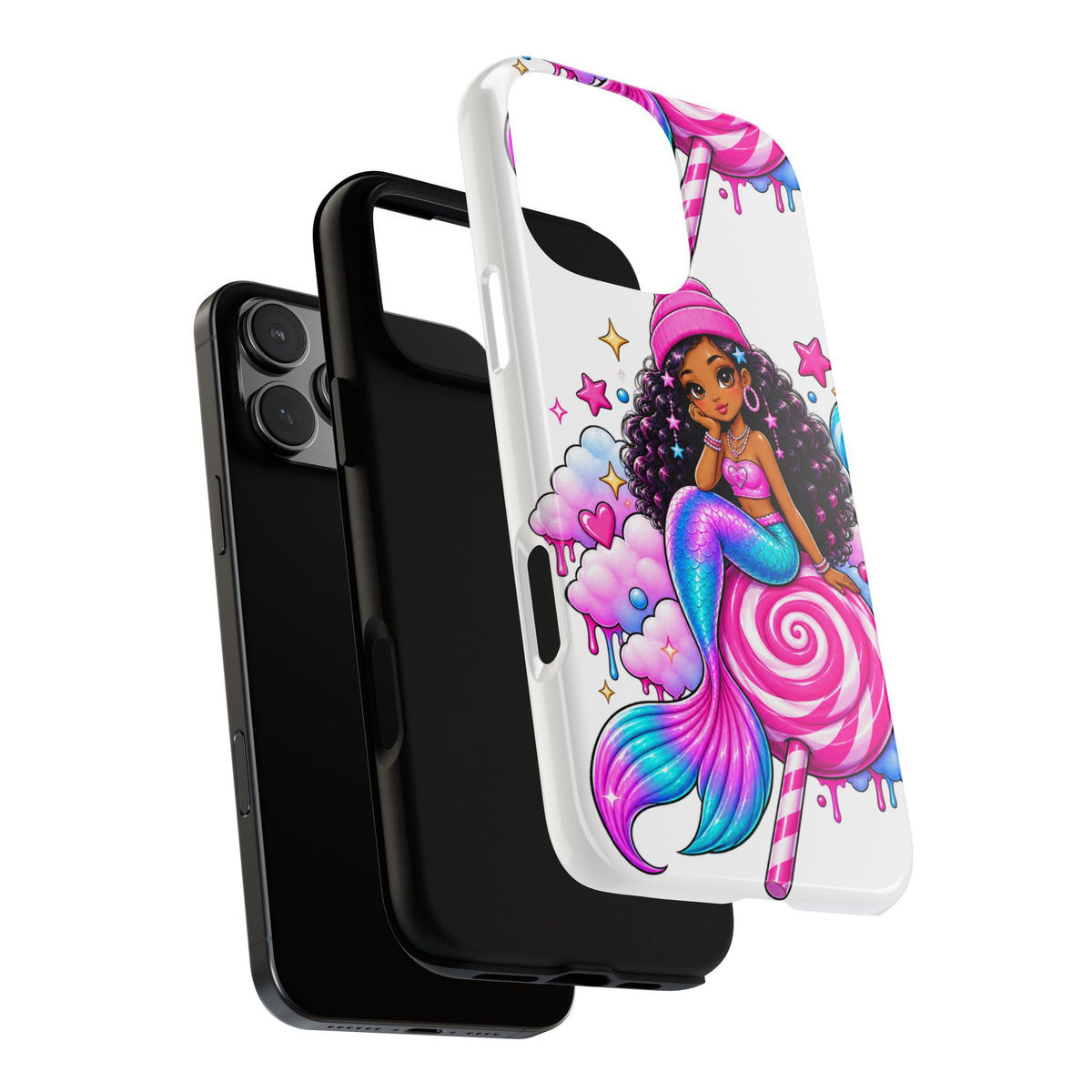 Cute Mermaid Candy Phone Case  Pink Lollipop Fantasy Tough Case
