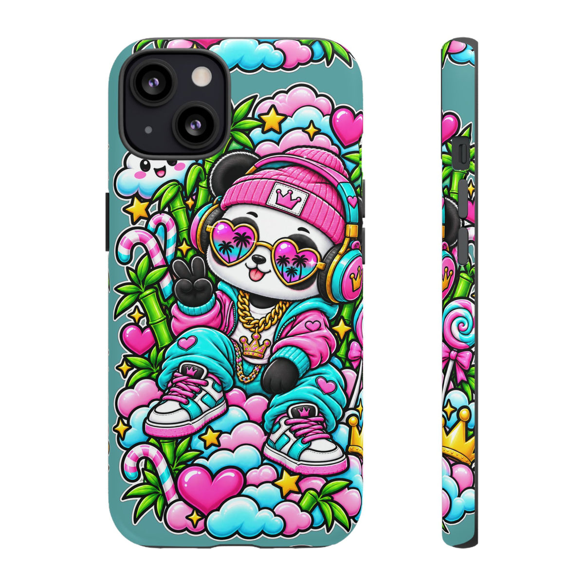 Cute Panda Phone Case Glam Panda Tropical Design