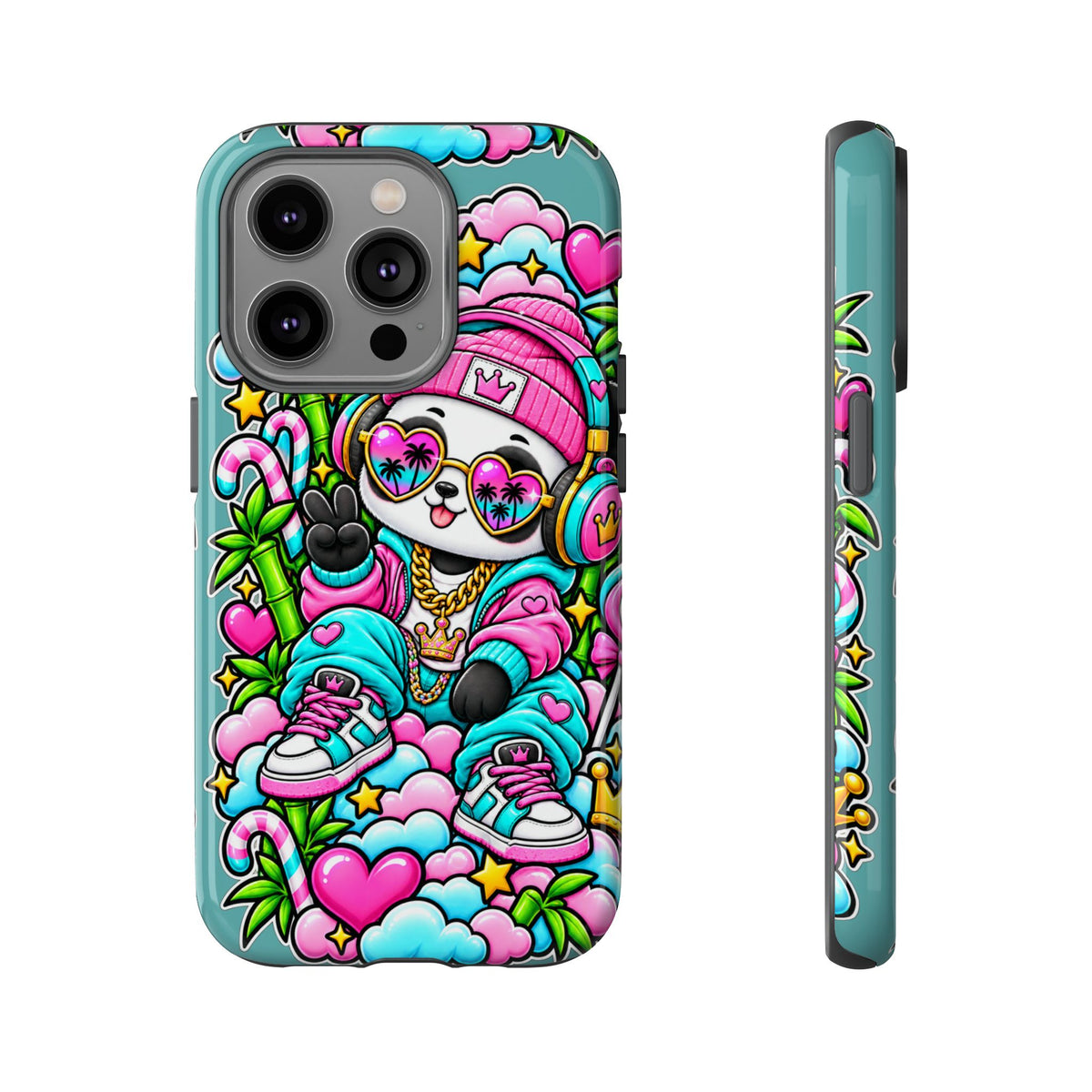 Cute Panda Phone Case Glam Panda Tropical Design