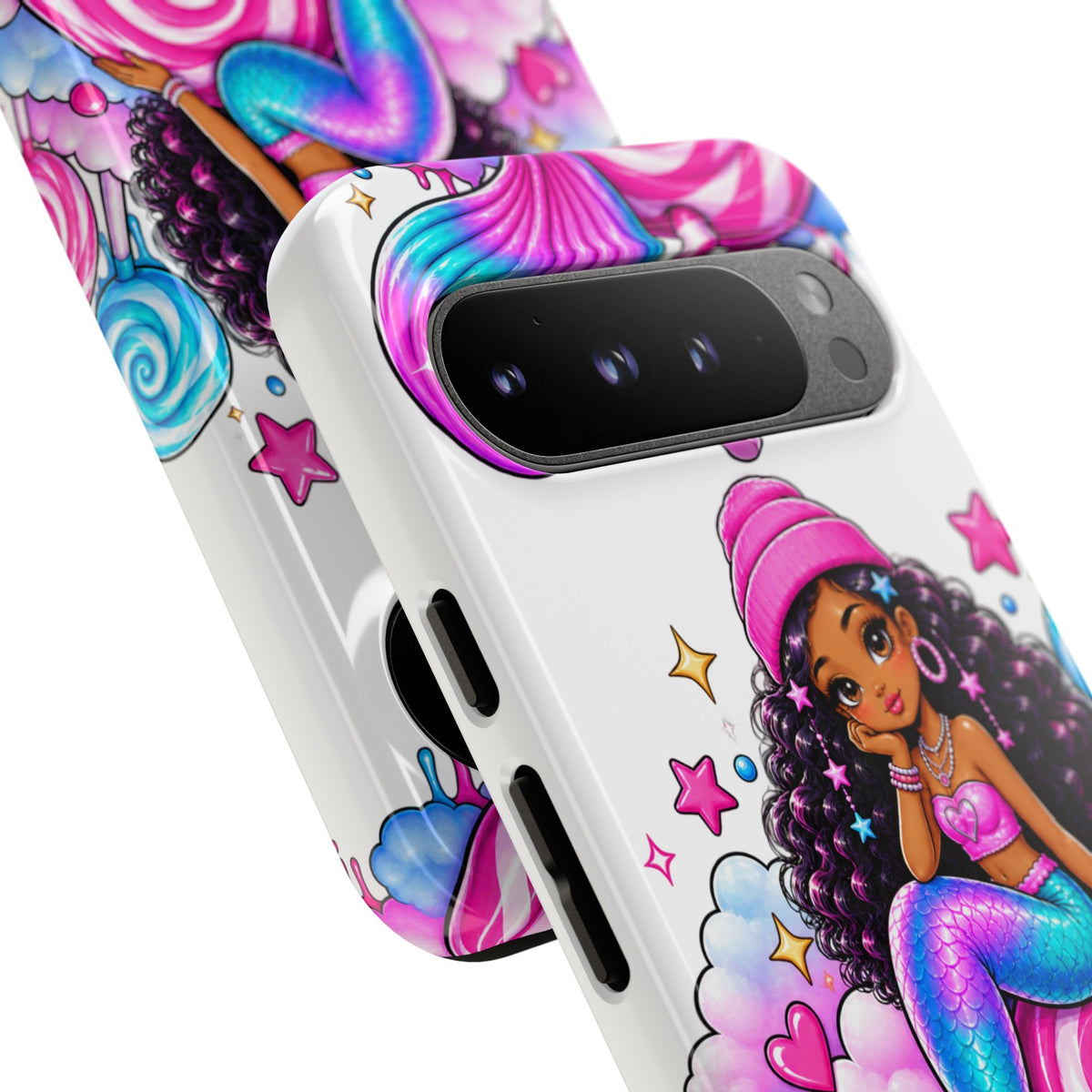 Cute Mermaid Candy Phone Case  Pink Lollipop Fantasy Tough Case