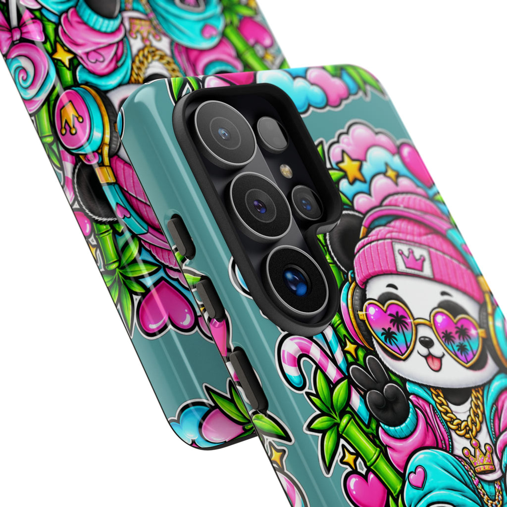 Cute Panda Phone Case Glam Panda Tropical Design