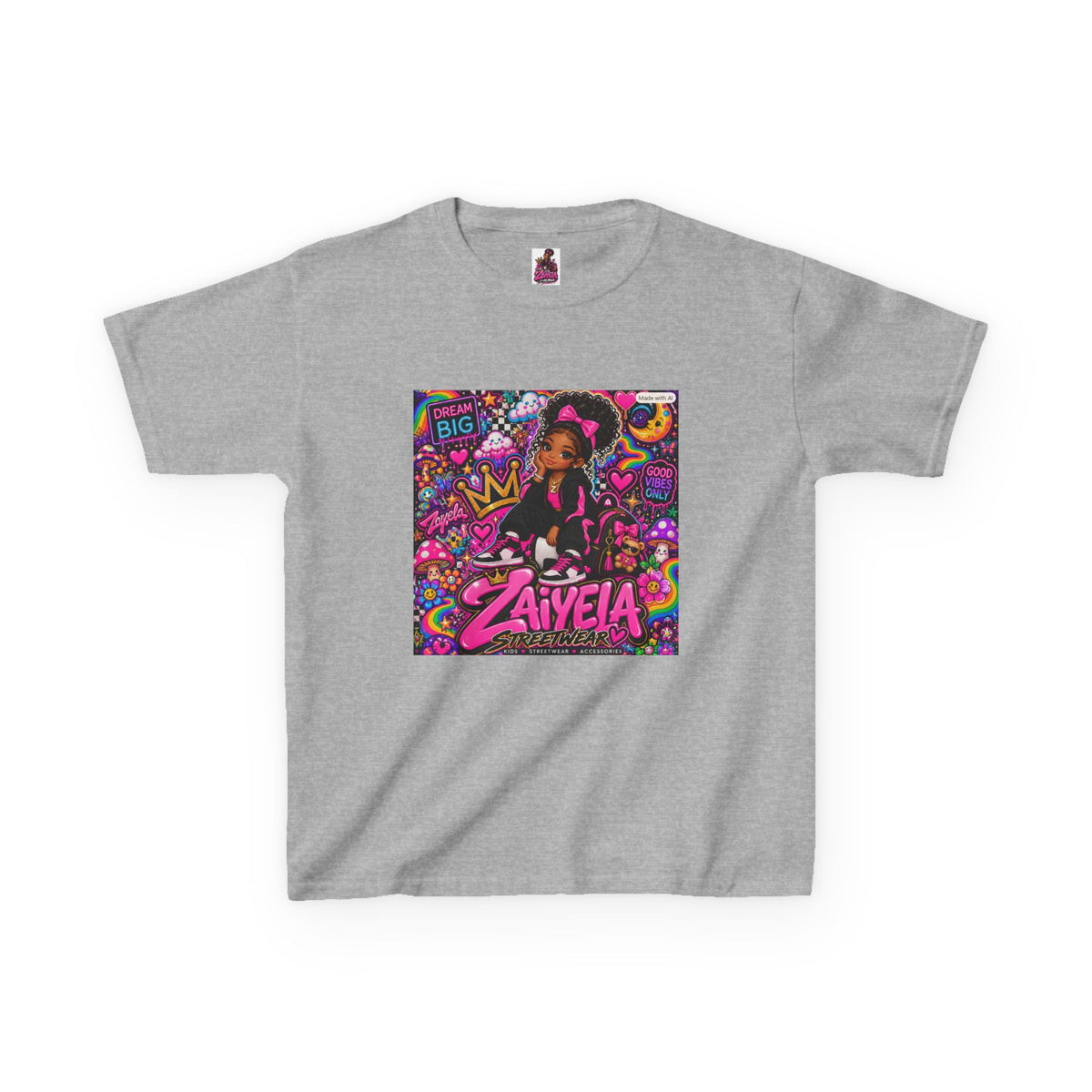 Kids Tee Pink Pop Art Zaiyela Graphic Shirt