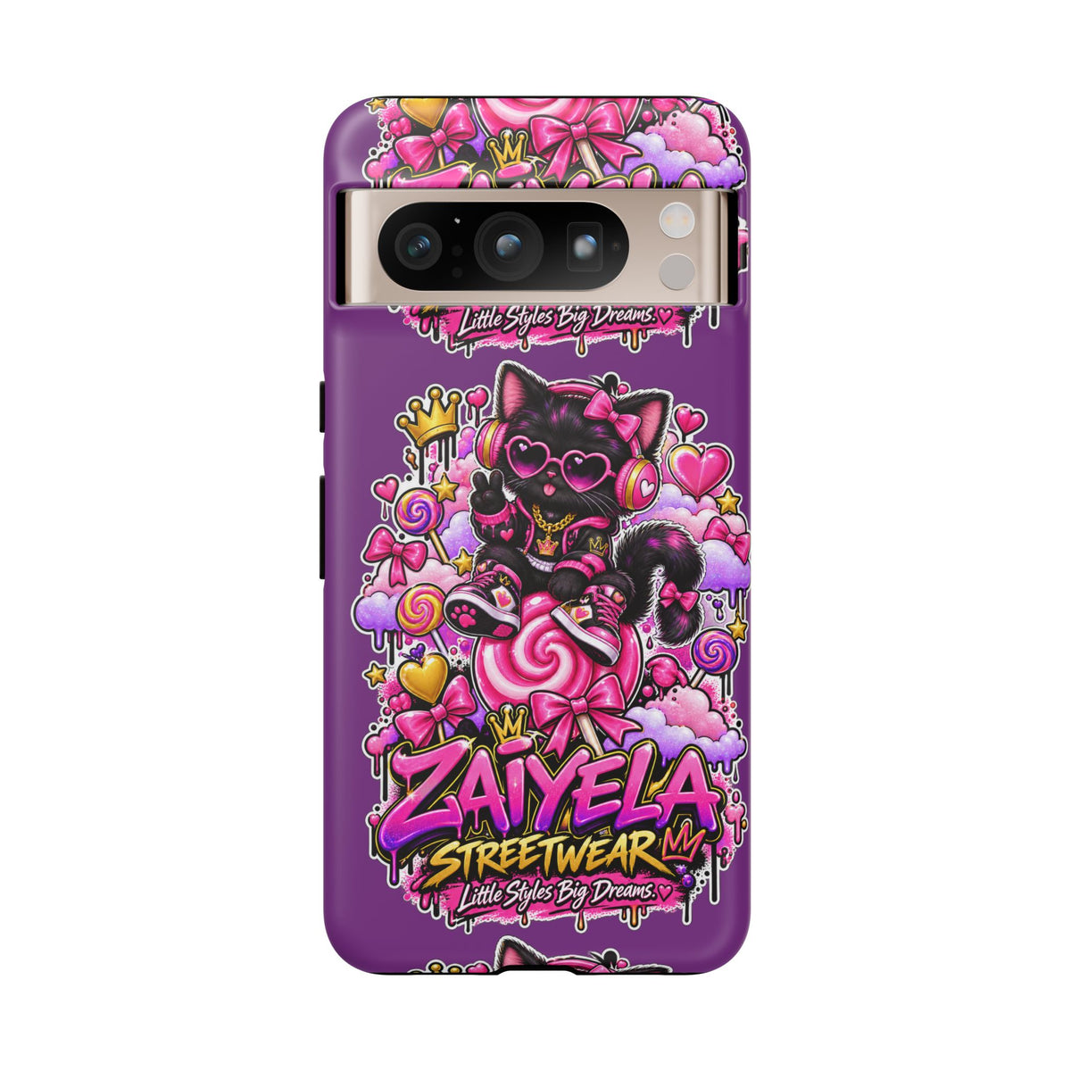 Cute Black Cat Candy Phone Case — Zaiyela Streetwear Magical Kitty