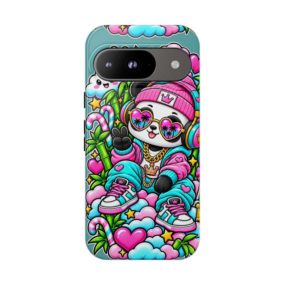 Cute Panda Phone Case Glam Panda Tropical Design