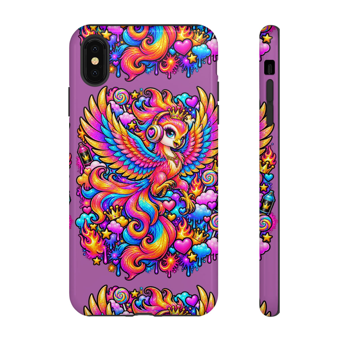 Phone Case — Vibrant Rainbow Phoenix with Headphones