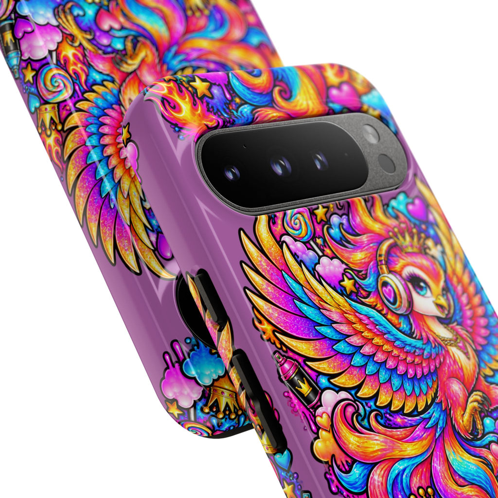Phone Case — Vibrant Rainbow Phoenix with Headphones