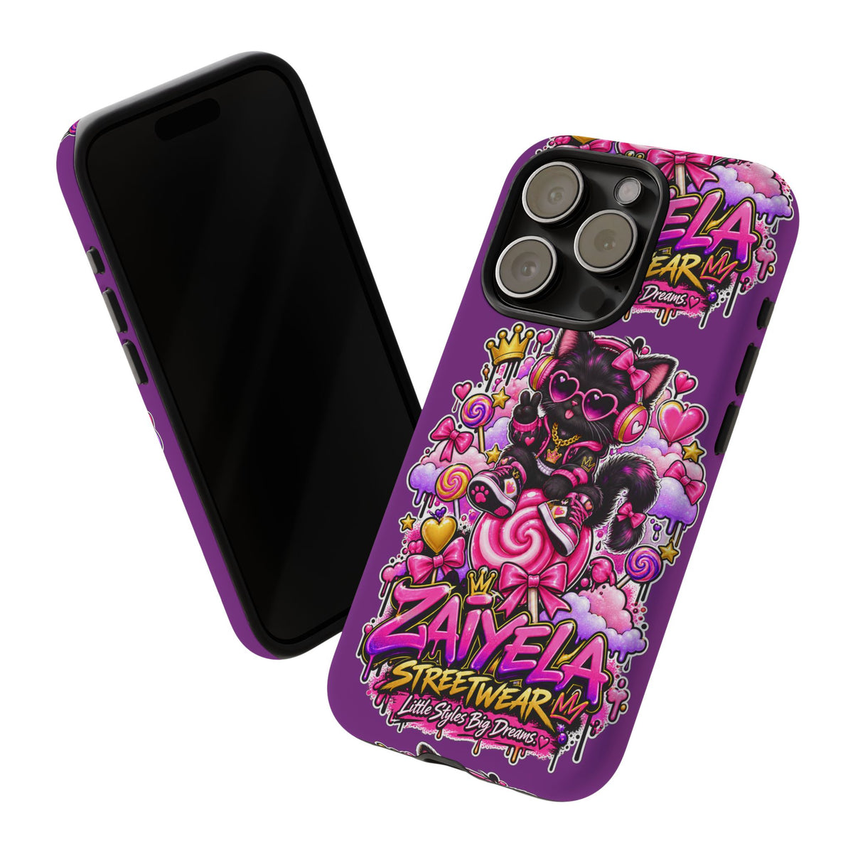 Cute Black Cat Candy Phone Case — Zaiyela Streetwear Magical Kitty
