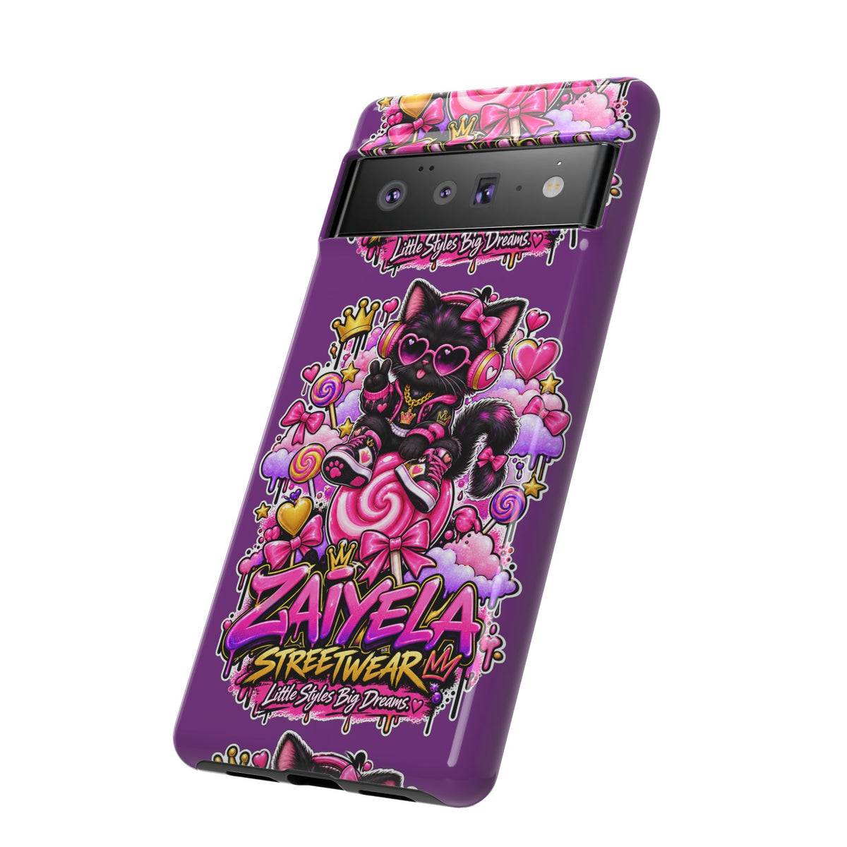 Cute Black Cat Candy Phone Case — Zaiyela Streetwear Magical Kitty