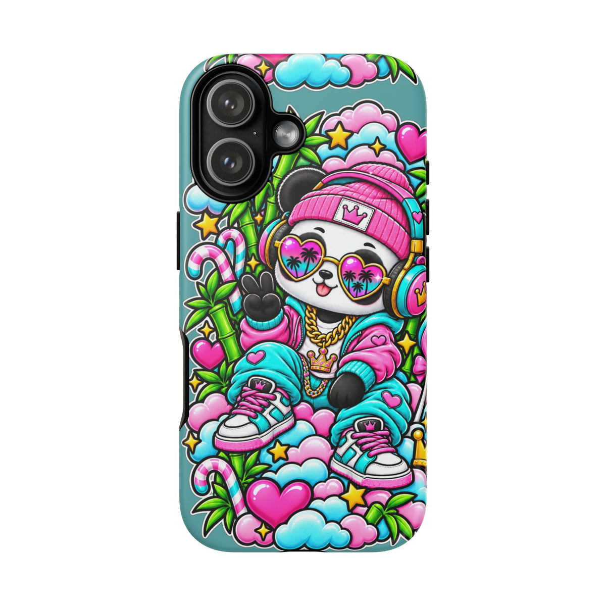 Cute Panda Phone Case Glam Panda Tropical Design