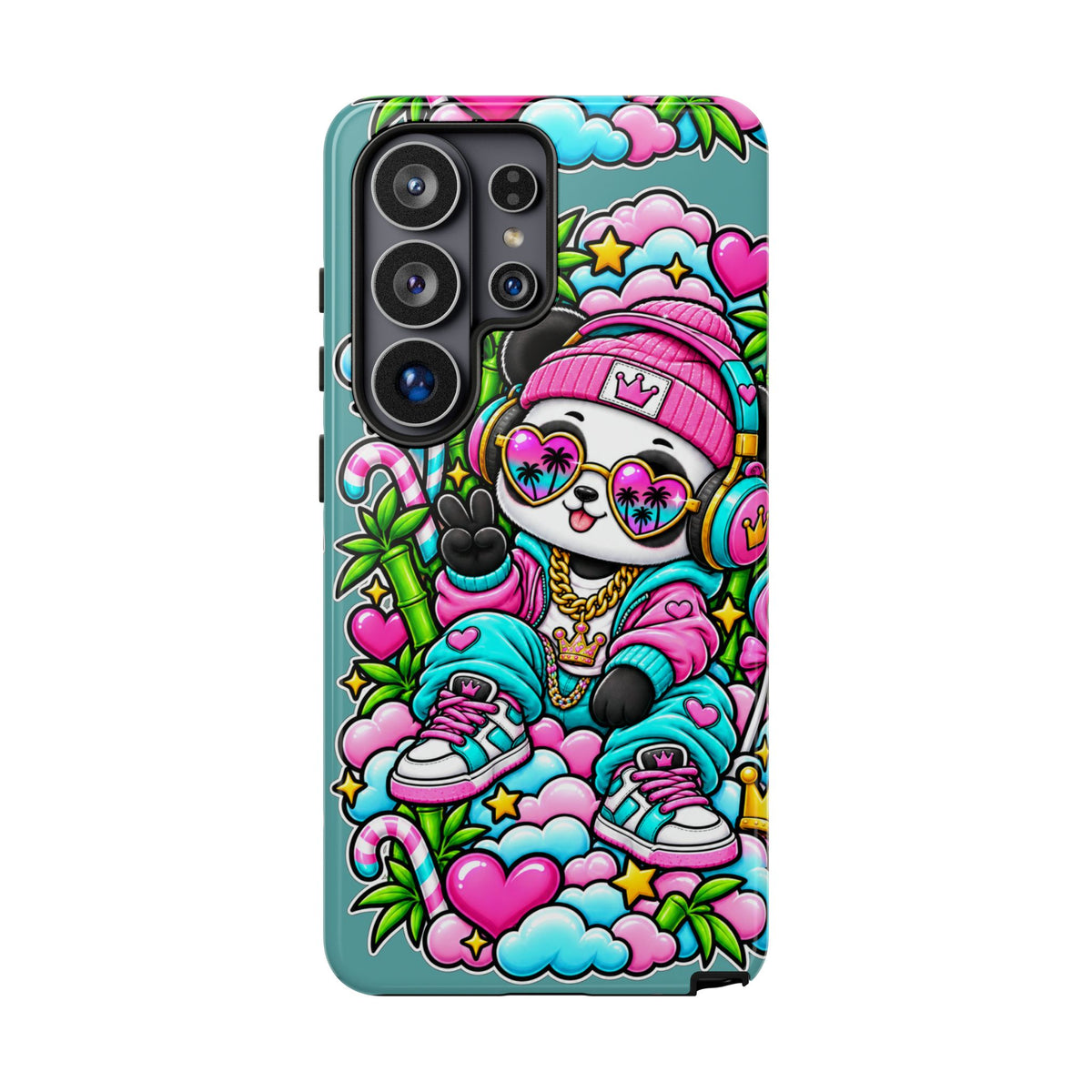 Cute Panda Phone Case Glam Panda Tropical Design