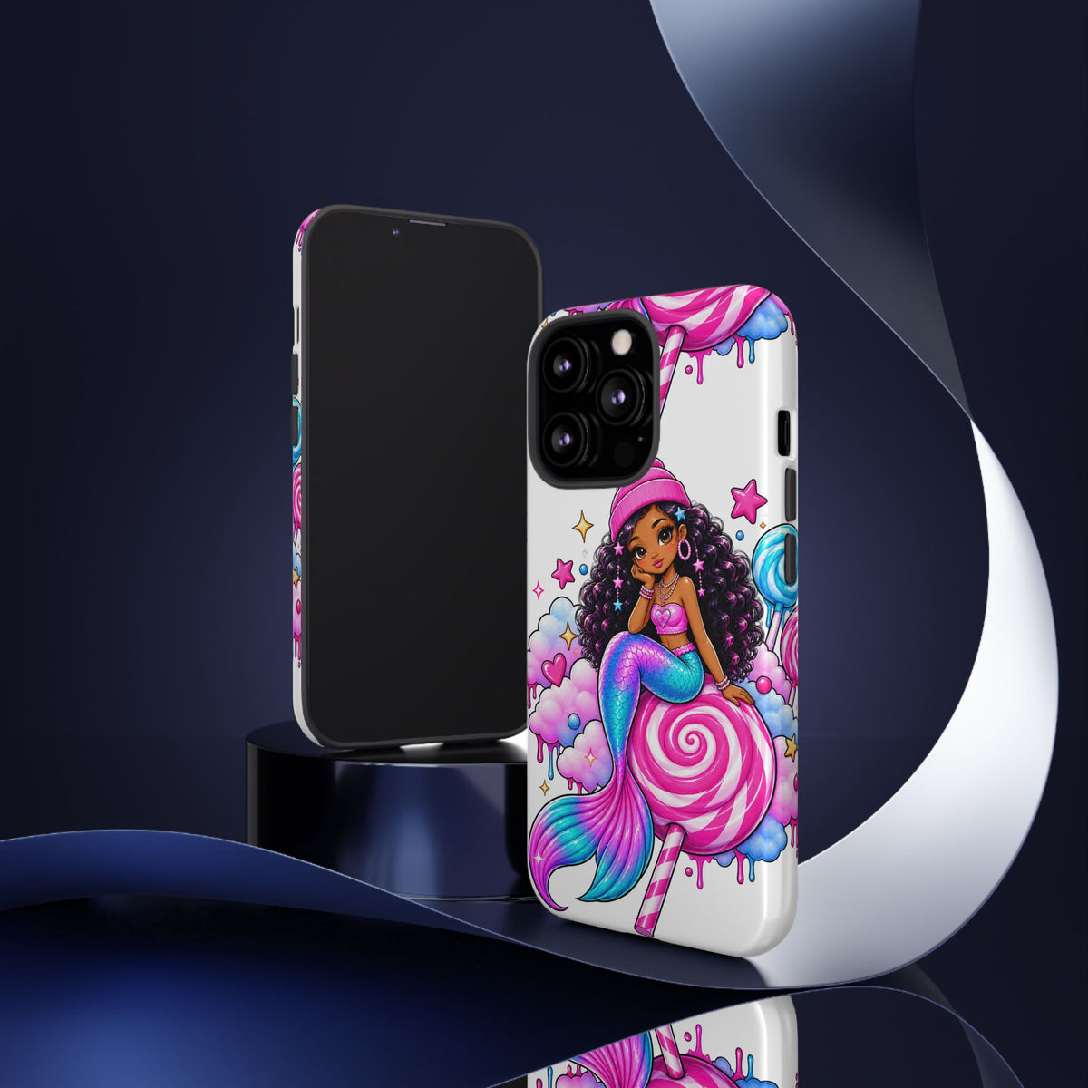 Cute Mermaid Candy Phone Case  Pink Lollipop Fantasy Tough Case