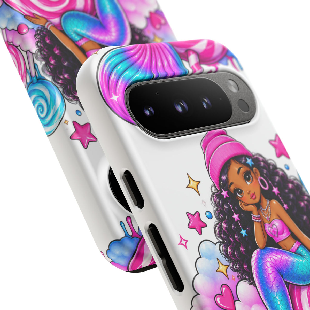 Cute Mermaid Candy Phone Case  Pink Lollipop Fantasy Tough Case