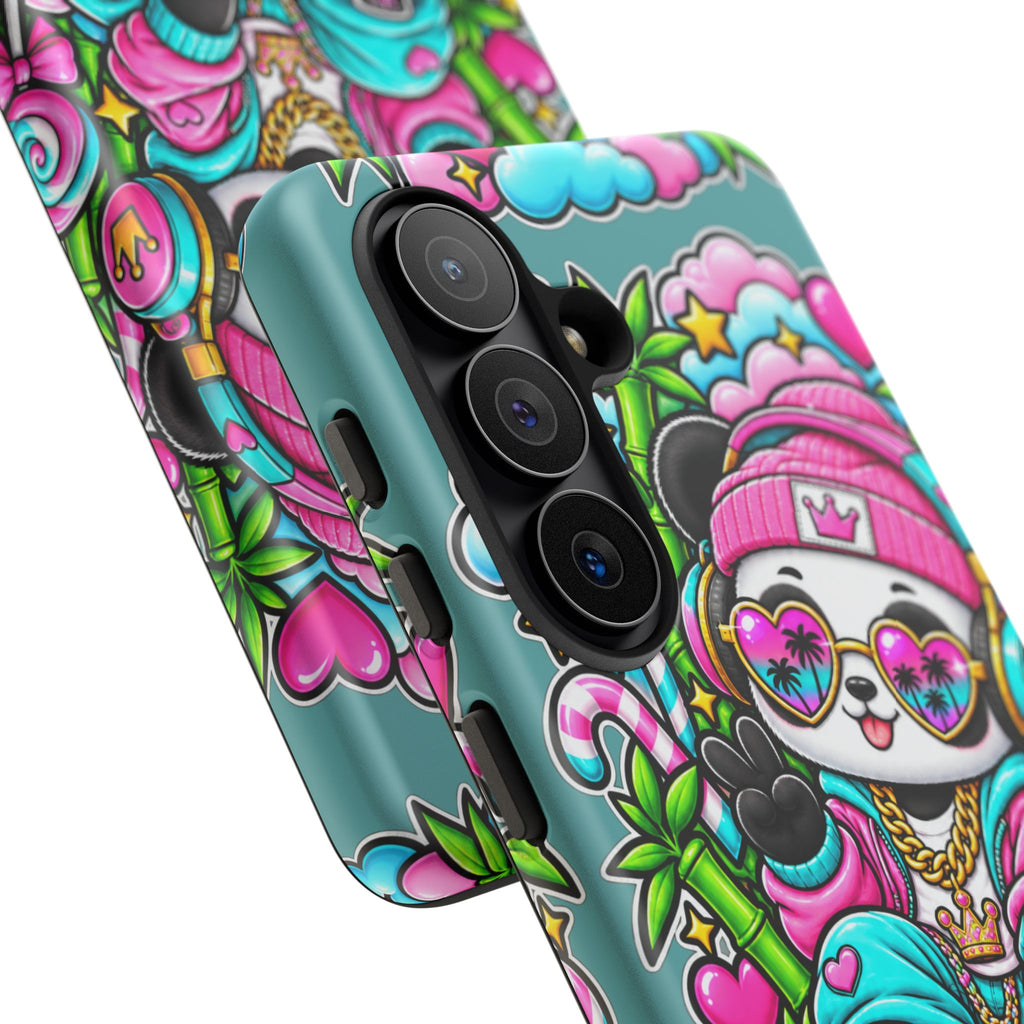 Cute Panda Phone Case Glam Panda Tropical Design