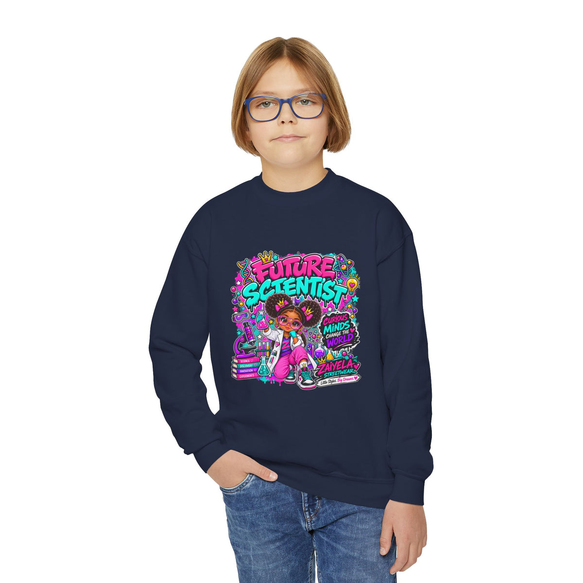 Future Scientist Youth Sweatshirt — Bright STEM Crewneck for Kids