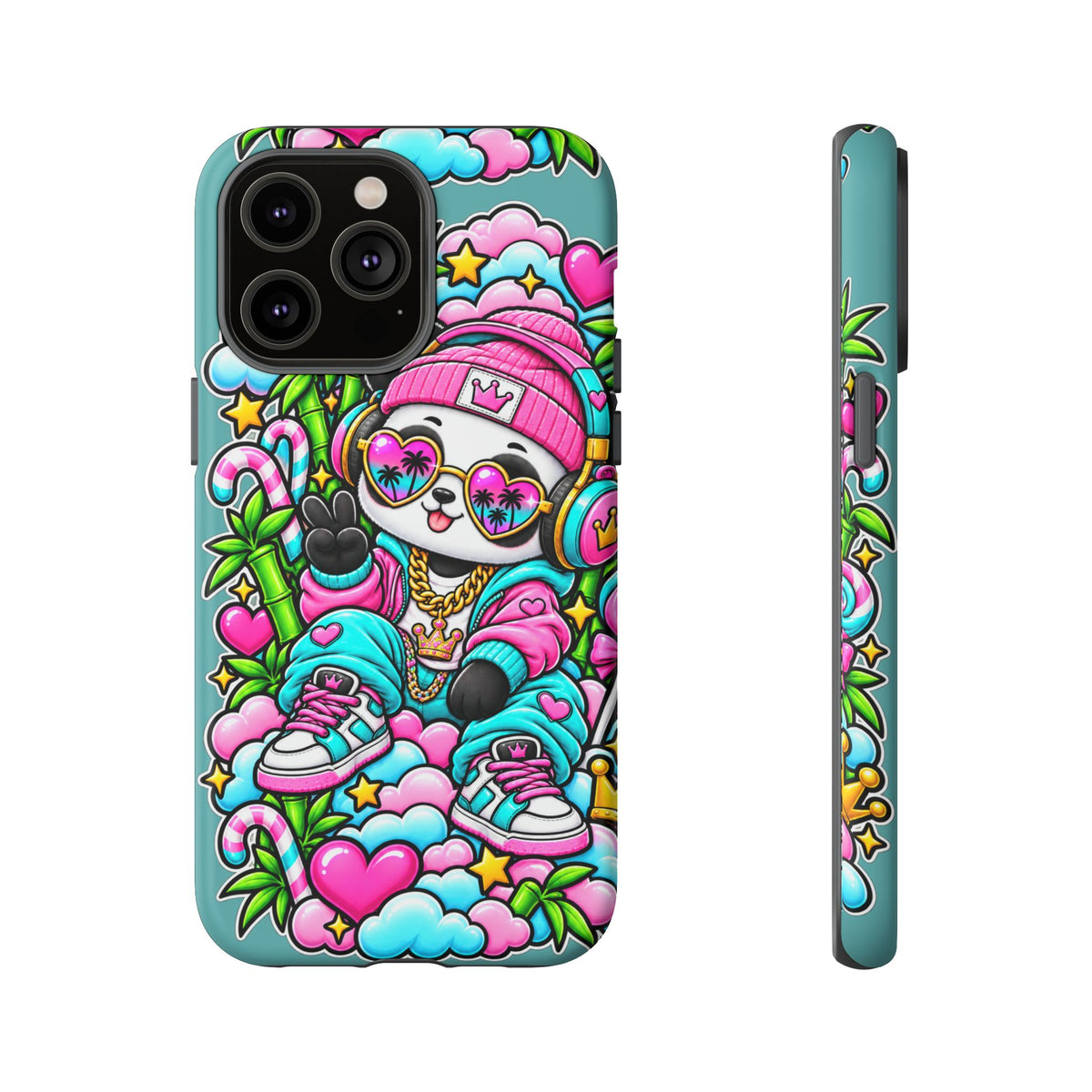 Cute Panda Phone Case Glam Panda Tropical Design