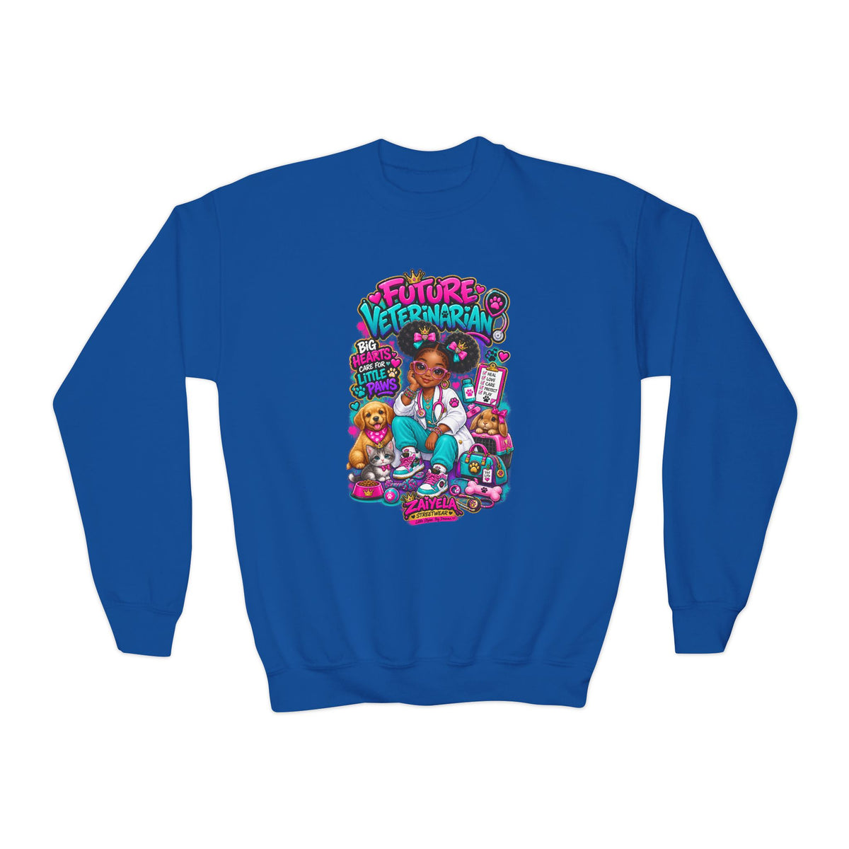 Youth Crewneck Sweatshirt Future Veterinarian Cute Veterinary Kid Graphic