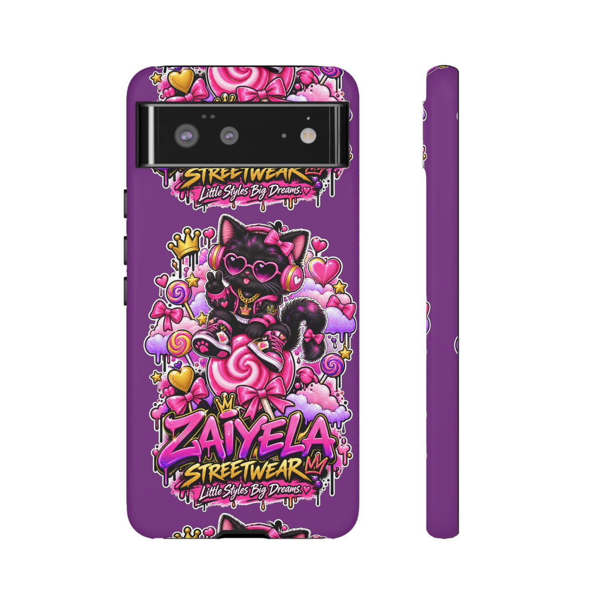 Cute Black Cat Candy Phone Case — Zaiyela Streetwear Magical Kitty