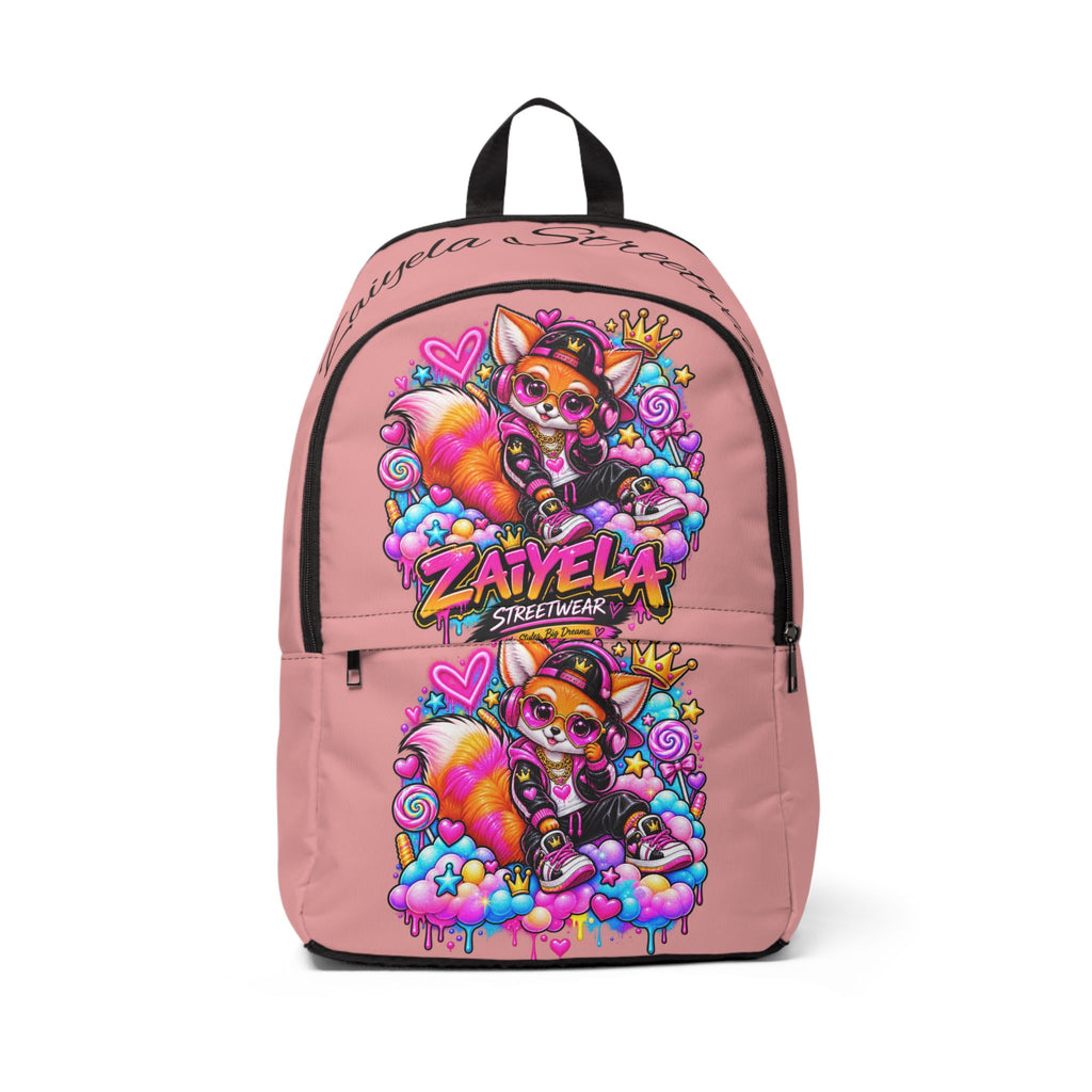 Pink Fox Backpack — Fox Streetwear Star School Bag