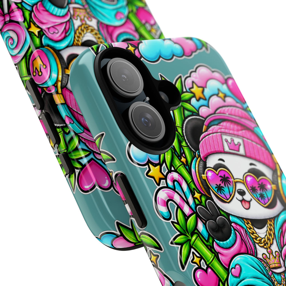 Cute Panda Phone Case Glam Panda Tropical Design