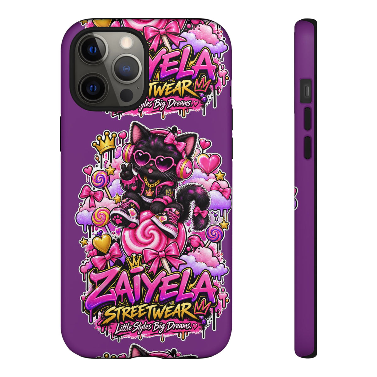Cute Black Cat Candy Phone Case — Zaiyela Streetwear Magical Kitty