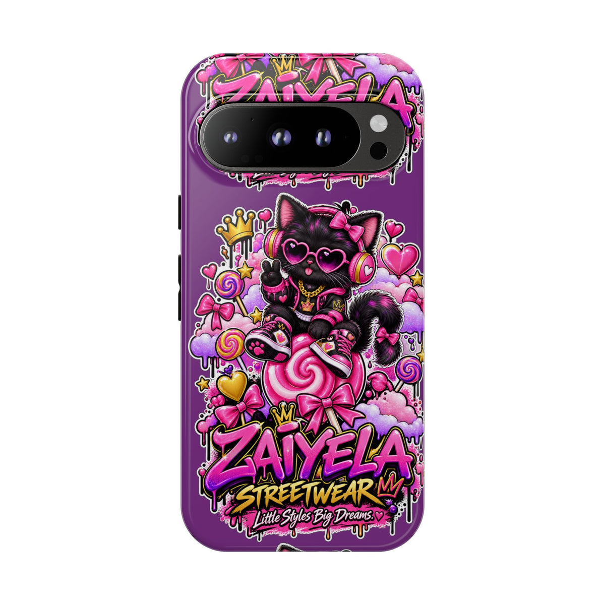 Cute Black Cat Candy Phone Case — Zaiyela Streetwear Magical Kitty