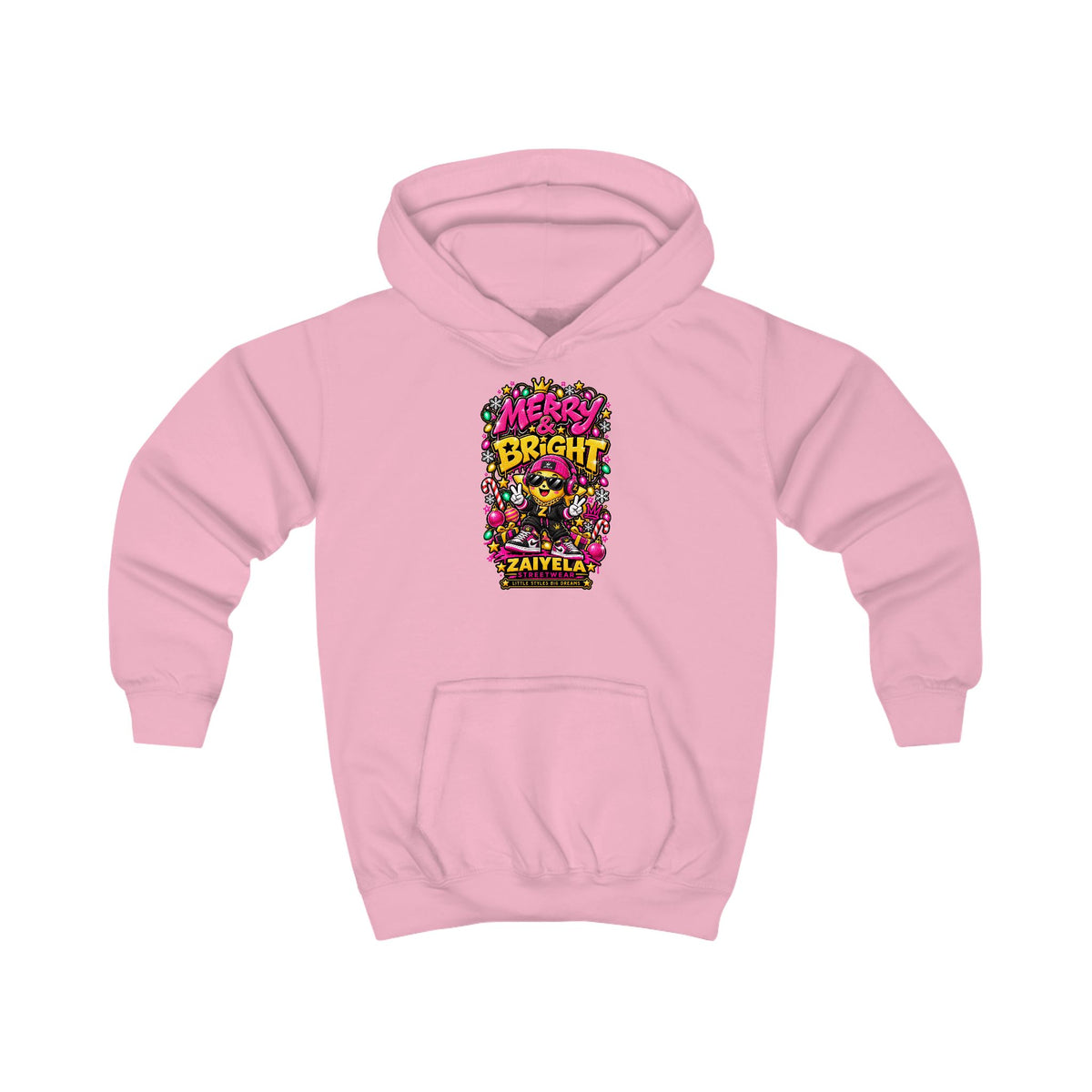 Kids Hoodie — 'Shine Bright' Colorful Holiday Graphic Hoodie