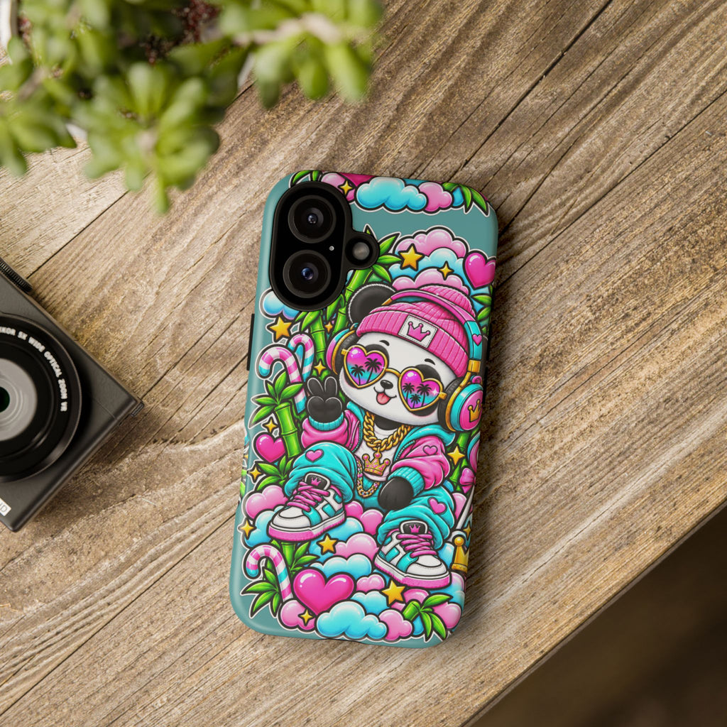 Cute Panda Phone Case Glam Panda Tropical Design