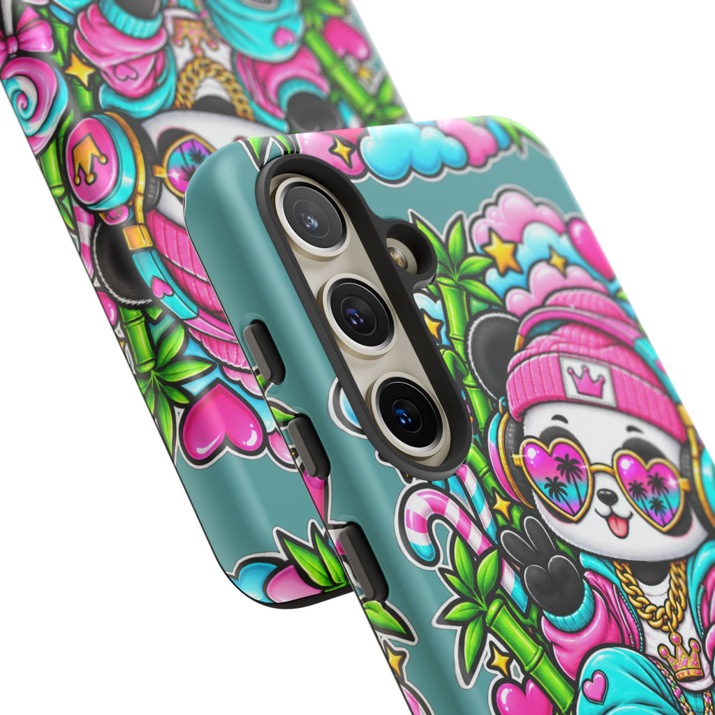 Cute Panda Phone Case Glam Panda Tropical Design