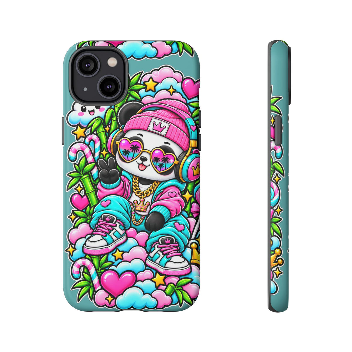 Cute Panda Phone Case Glam Panda Tropical Design