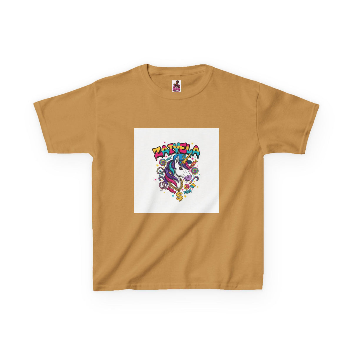 Kids T-Shirt  Colorful Unicorn Graphic  Zaiyela Cute Rainbow Tee for Girls & Boys