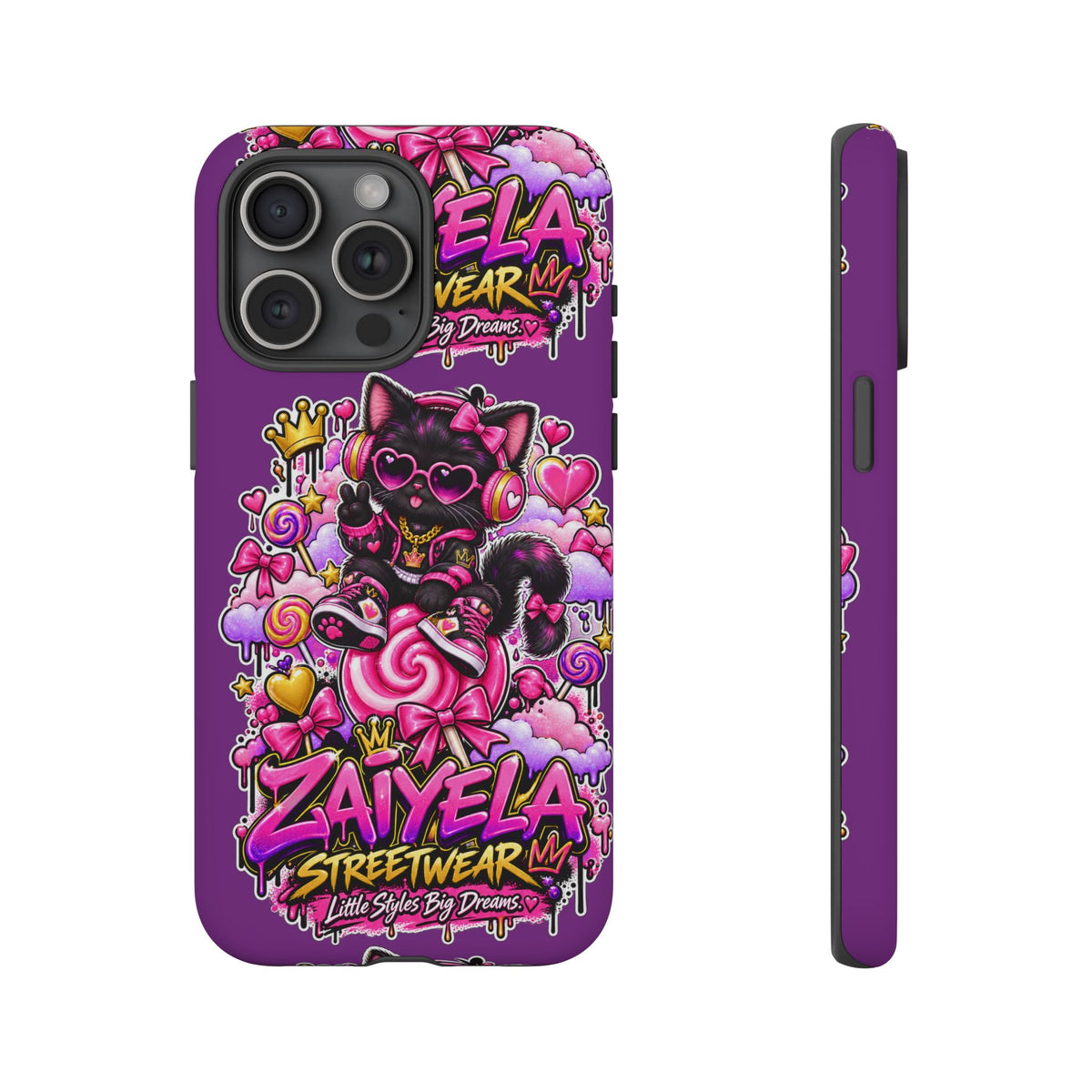 Cute Black Cat Candy Phone Case — Zaiyela Streetwear Magical Kitty