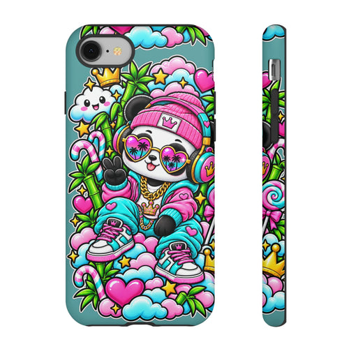 Cute Panda Phone Case Glam Panda Tropical Design