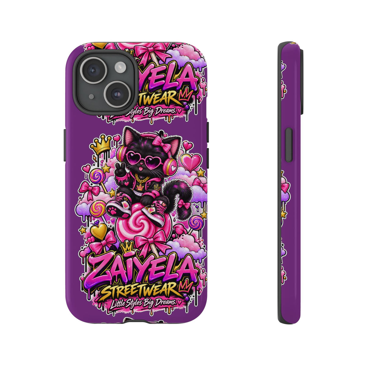 Cute Black Cat Candy Phone Case — Zaiyela Streetwear Magical Kitty