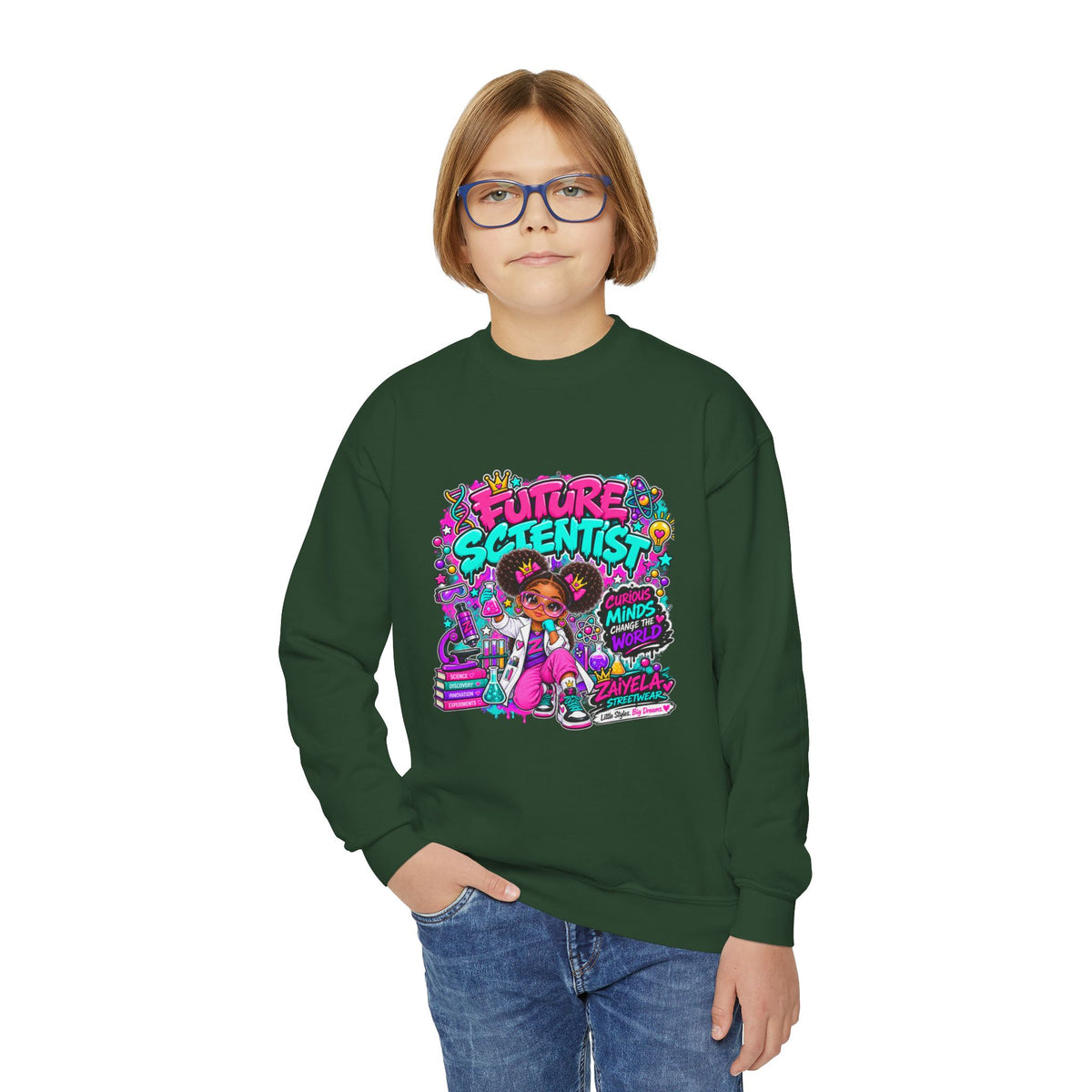 Future Scientist Youth Sweatshirt — Bright STEM Crewneck for Kids