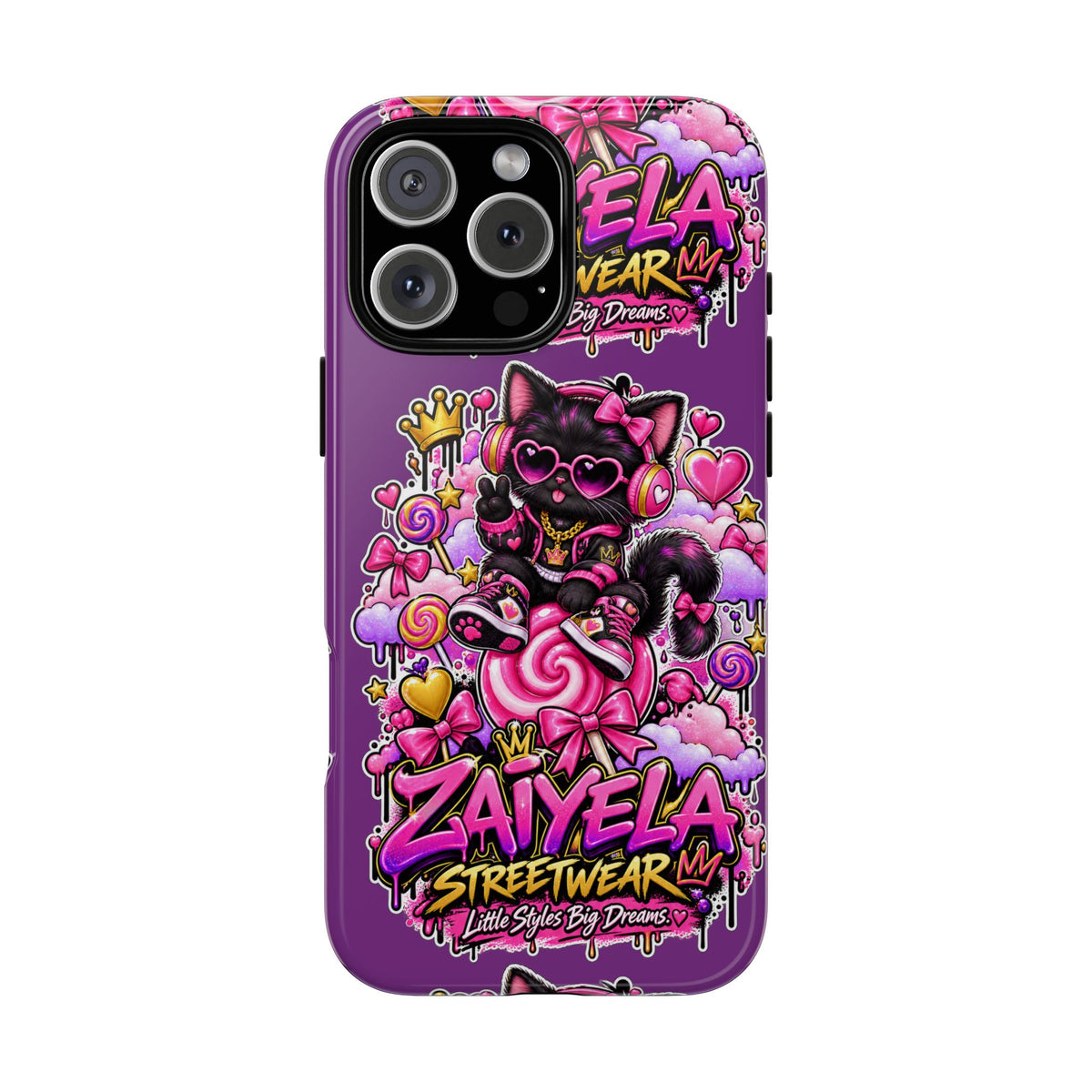 Cute Black Cat Candy Phone Case — Zaiyela Streetwear Magical Kitty