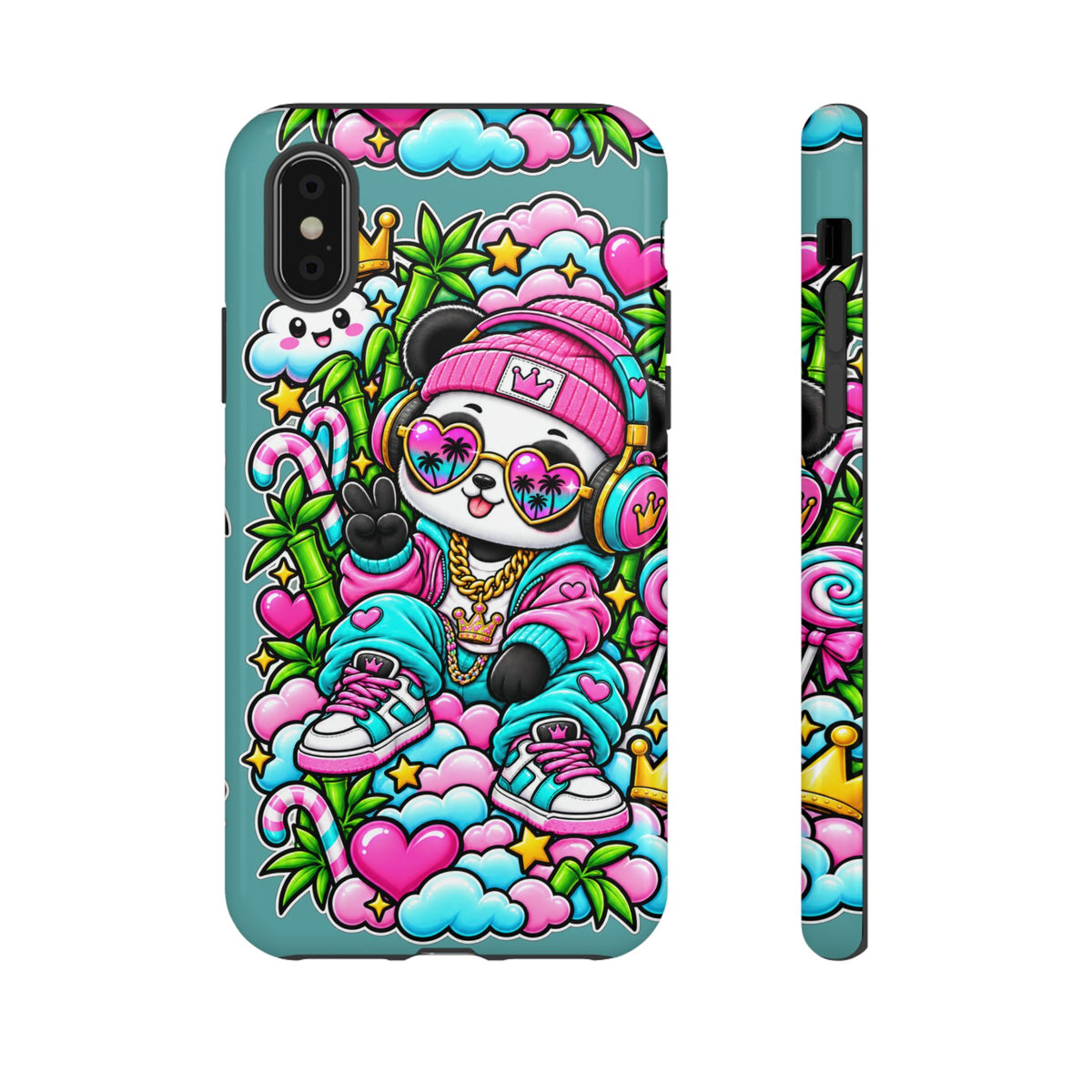 Cute Panda Phone Case Glam Panda Tropical Design