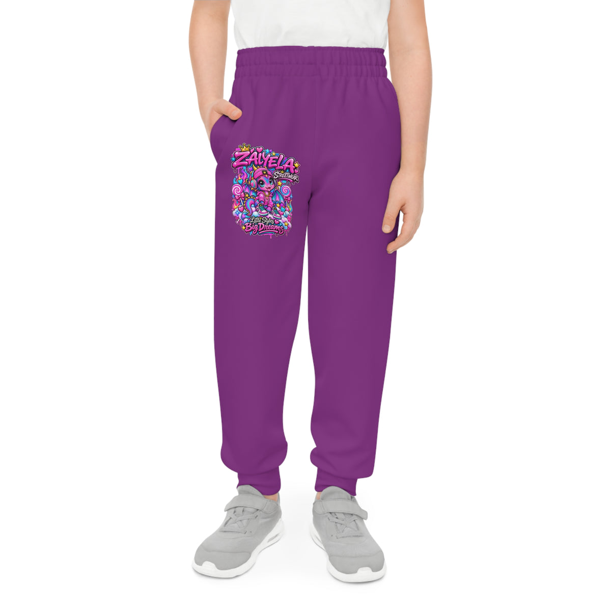 Youth Joggers — Colorful 'Smile' Graffiti Patch Sweatpants for Kids