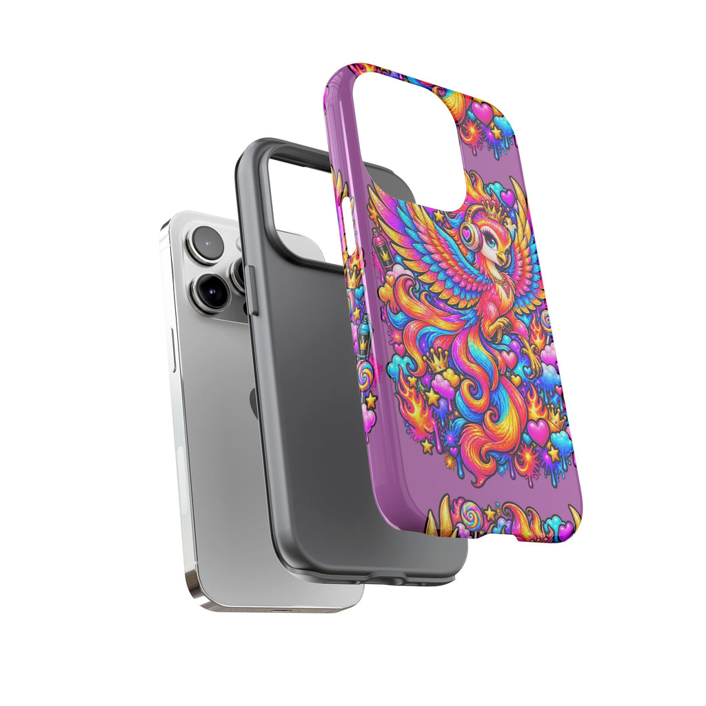 Phone Case — Vibrant Rainbow Phoenix with Headphones