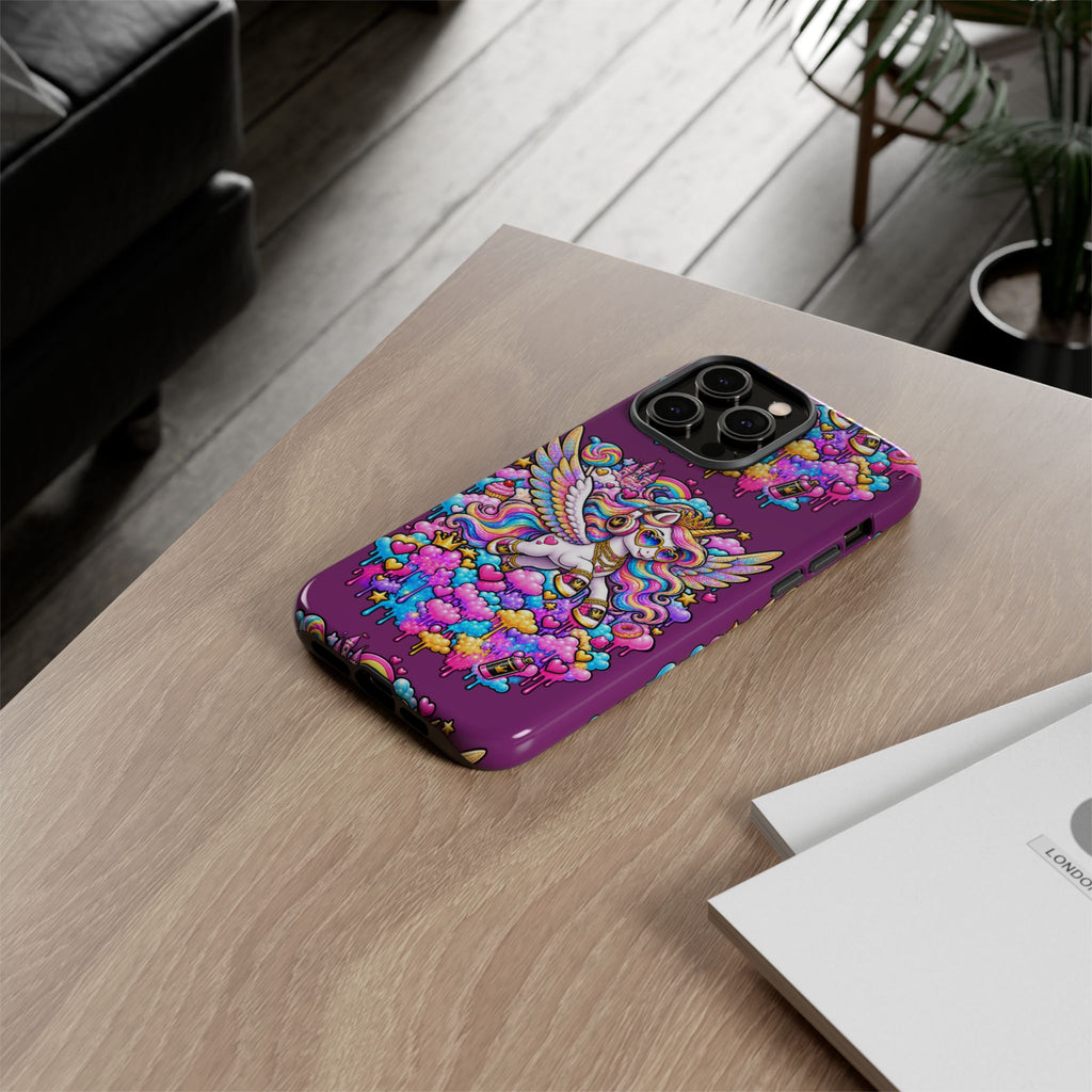 Unicorn Cute Tough Case — Colorful Rainbow Pegasus Phone Case