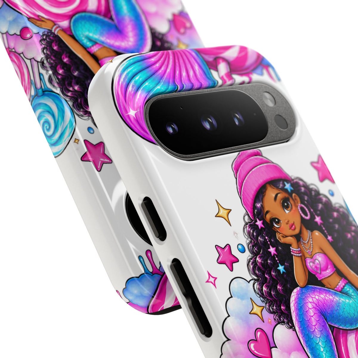 Cute Mermaid Candy Phone Case  Pink Lollipop Fantasy Tough Case