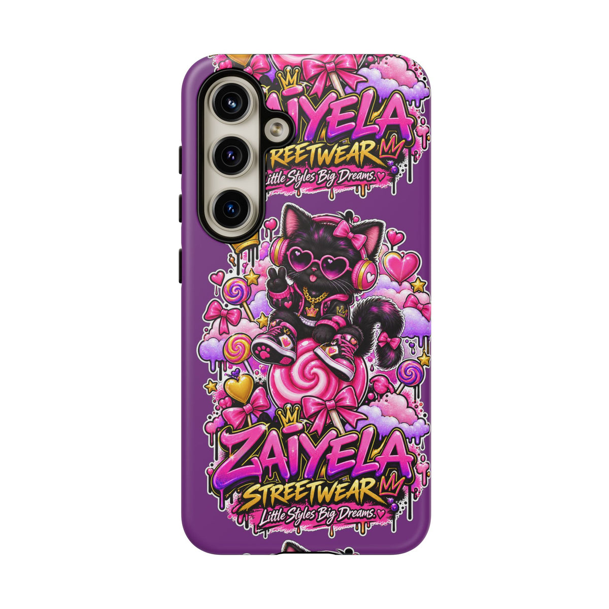 Cute Black Cat Candy Phone Case — Zaiyela Streetwear Magical Kitty