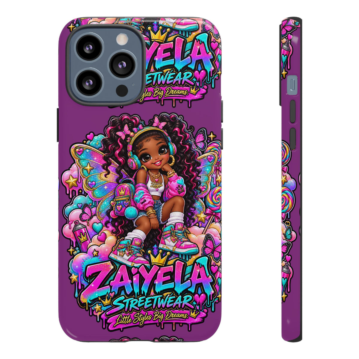 Cute Afro Rainbow Fairy Phone Case Fairy Streetwear Princess Protective Cover