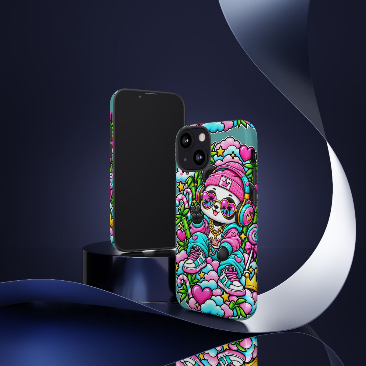 Cute Panda Phone Case Glam Panda Tropical Design