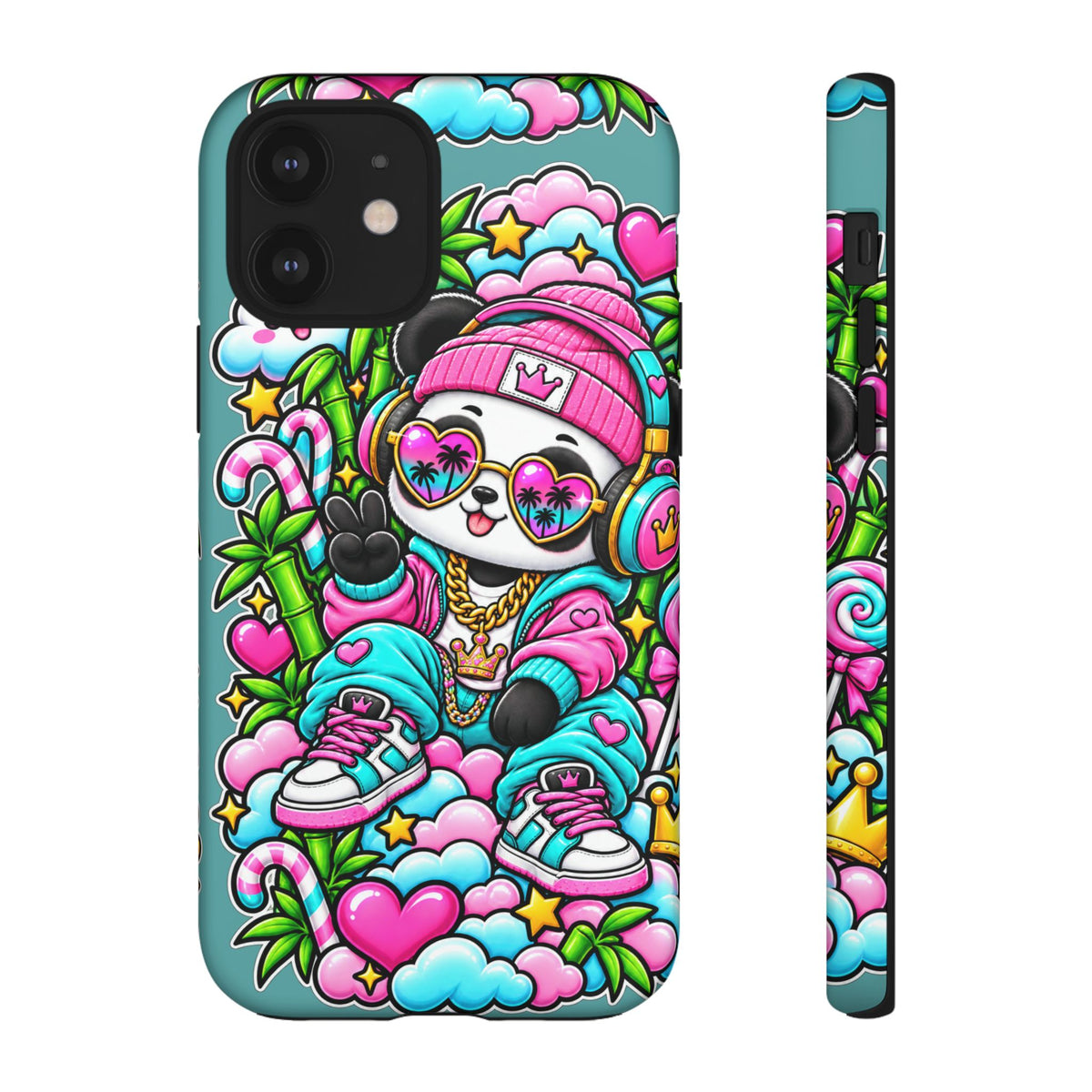 Cute Panda Phone Case Glam Panda Tropical Design
