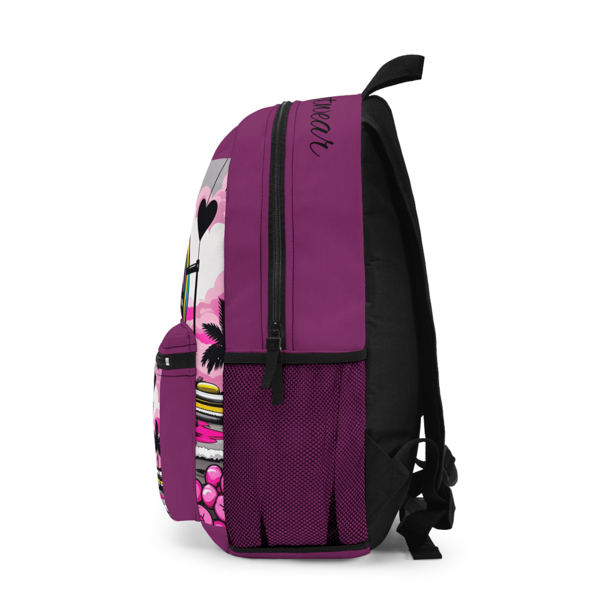 Zaiyela Streetwear Kids Backpack  Pink Crown Graphic School Bag