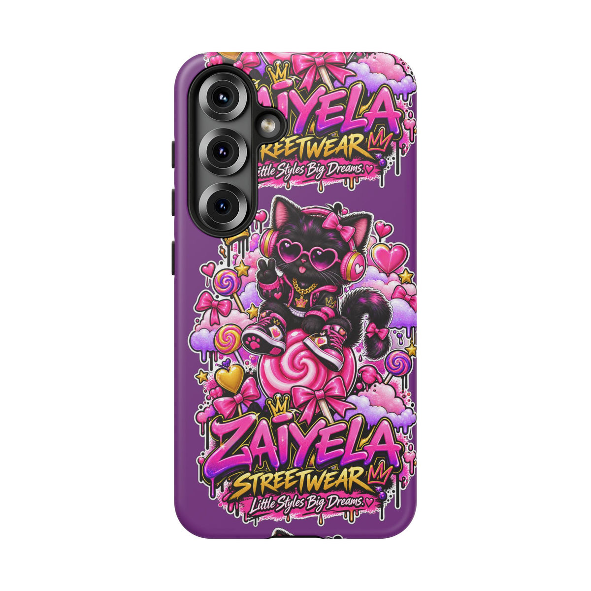 Cute Black Cat Candy Phone Case — Zaiyela Streetwear Magical Kitty
