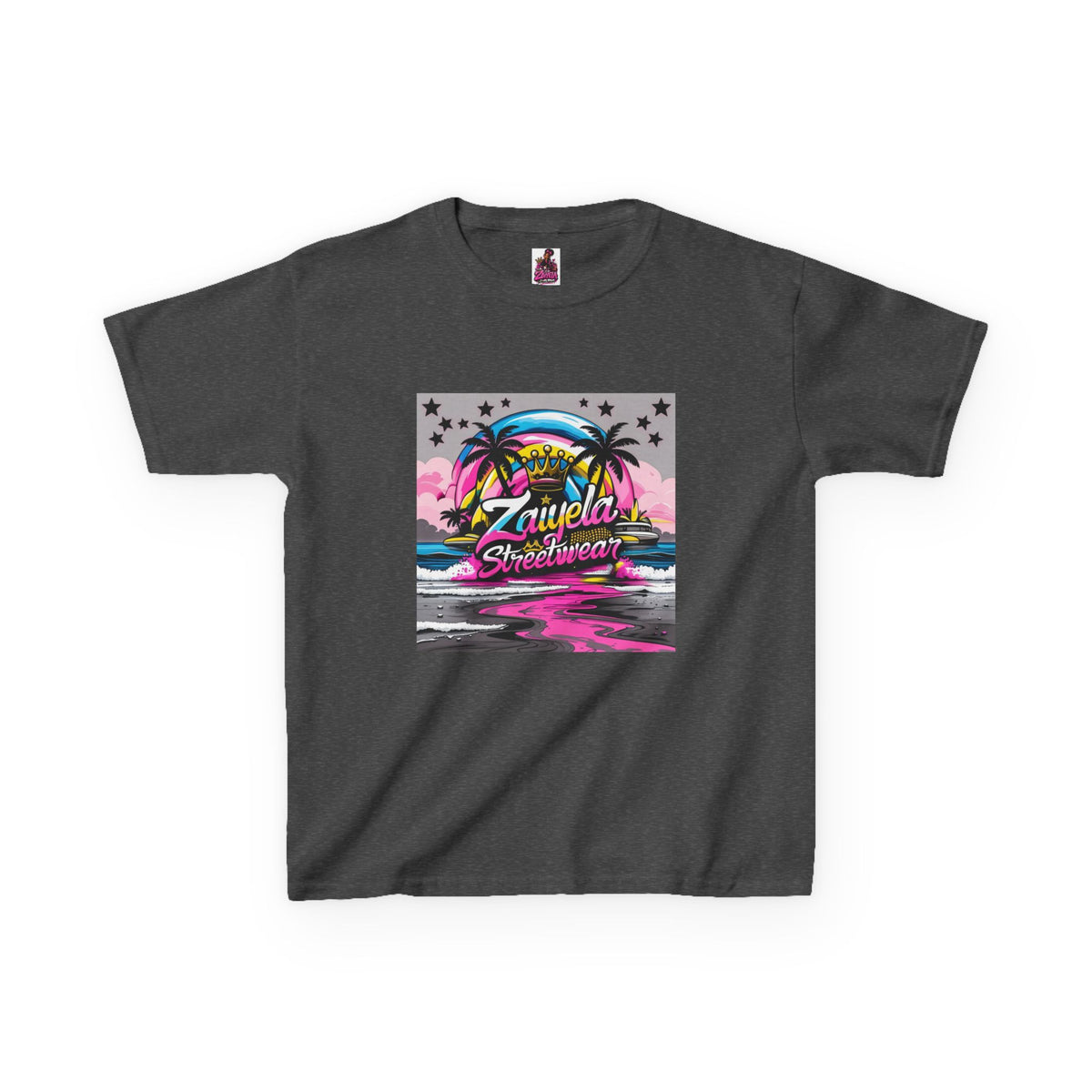 Kids Tee  Retro Neon  Sweetwater Tropical Sunset Graphic