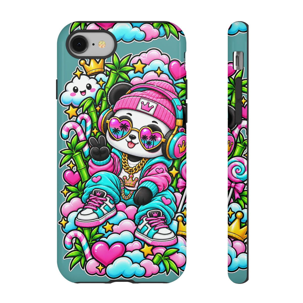 Cute Panda Phone Case Glam Panda Tropical Design