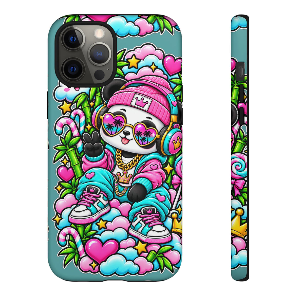 Cute Panda Phone Case Glam Panda Tropical Design