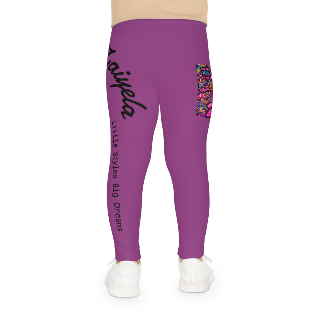 Kids Leggings Bright Pink  Zaiyela Graphic AOP Leggings for Girls